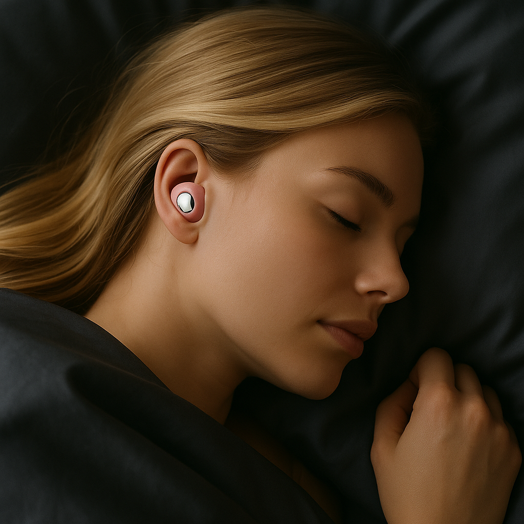 SSILENCE – Blush Pink Noise-Cancelling Earplugs for Sleep & Focus