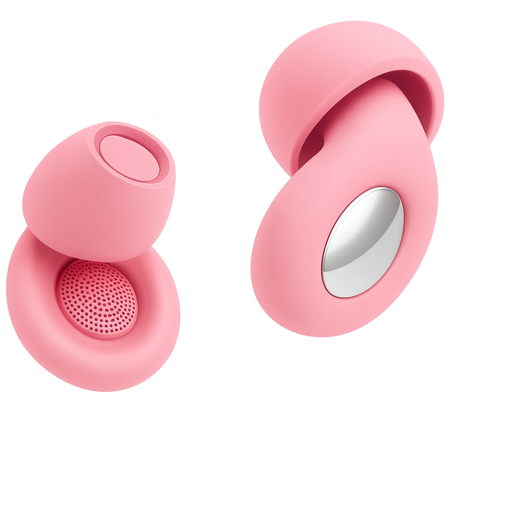SSILENCE – Blush Pink Noise-Cancelling Earplugs for Sleep & Focus